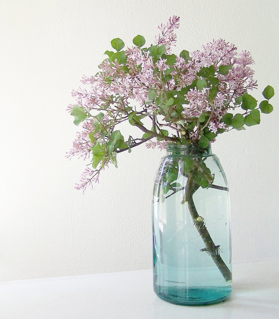 antique blue mason jar