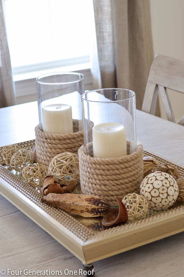 DIY Candle Holder with Jute Roping - Four Generations One Roof Blog