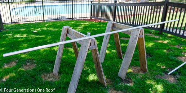 how to make a curtain rod galvanized pipe and saw horses 