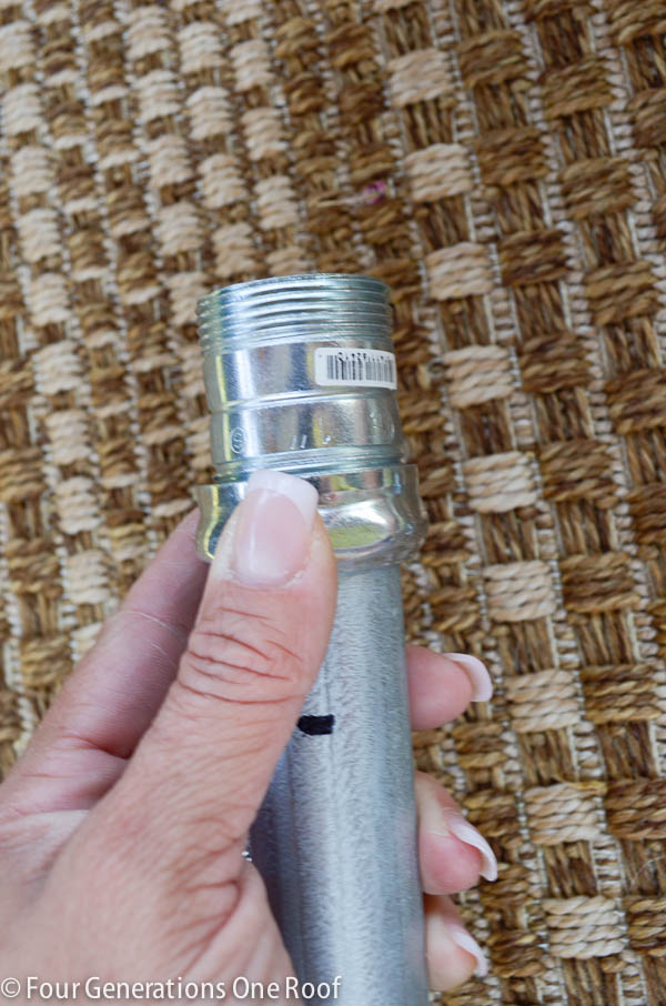 compression coupling over galvanized pipe diy outdoor curtain rod 