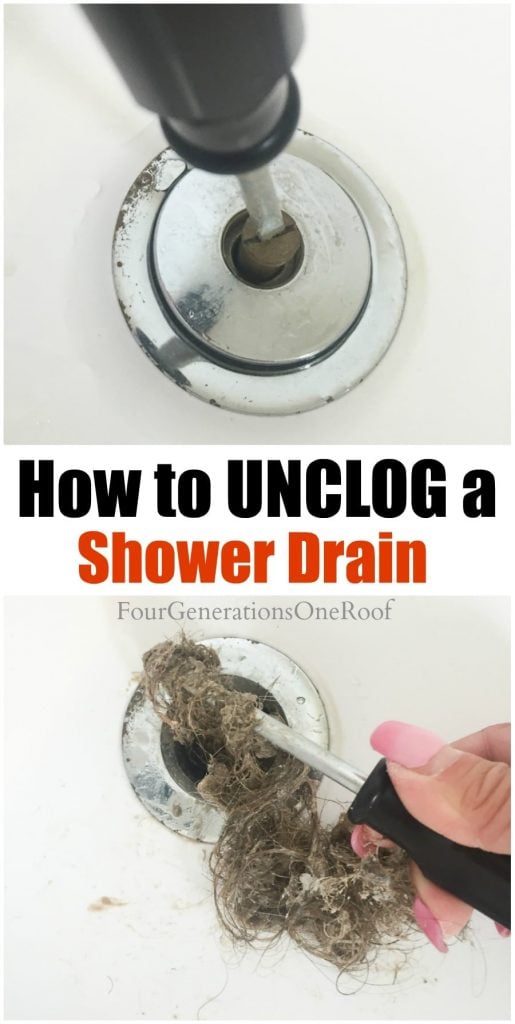 How to unclog a shower drain - Four Generations One Roof