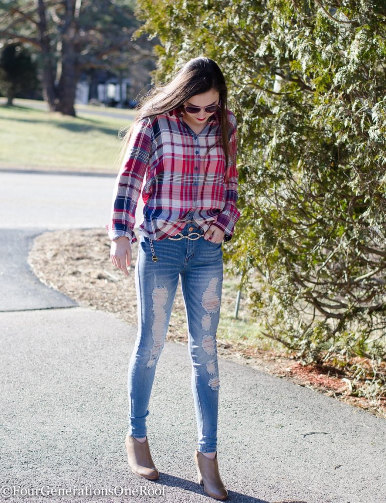 plaid + denim {Alexia's cute outfit}