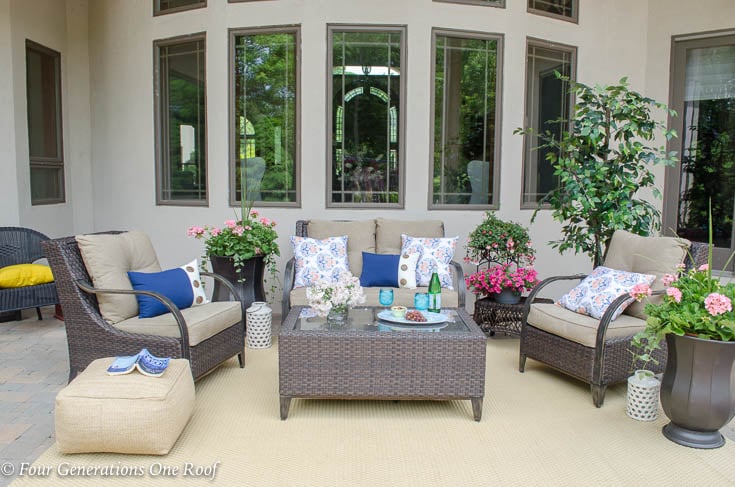 Big Backyard Patio Oasis Project complete {before and after reveal}