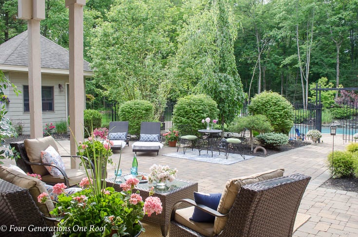 Big Backyard Patio Oasis Project complete {before and after reveal}