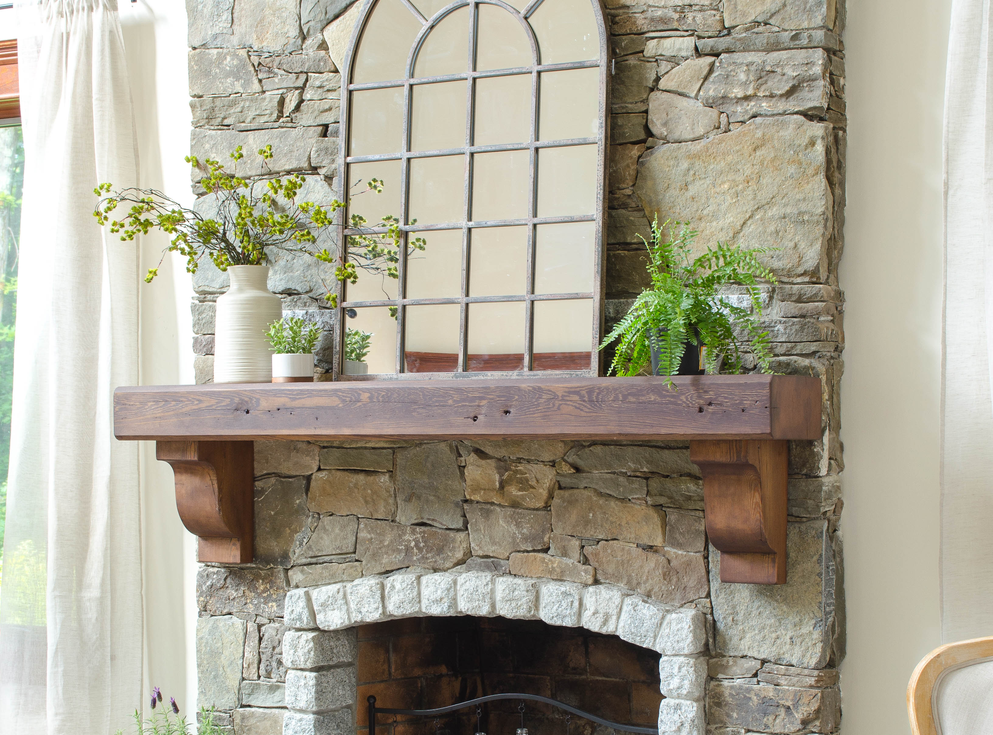 How to Hang a Wood Mantel On A Stone Fireplace