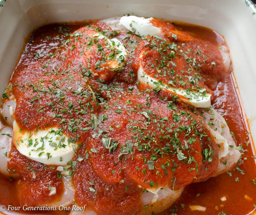 Low Sugar Red Sauce Chicken Parmesan Fresh Mozzarella Chopped Spaghetti