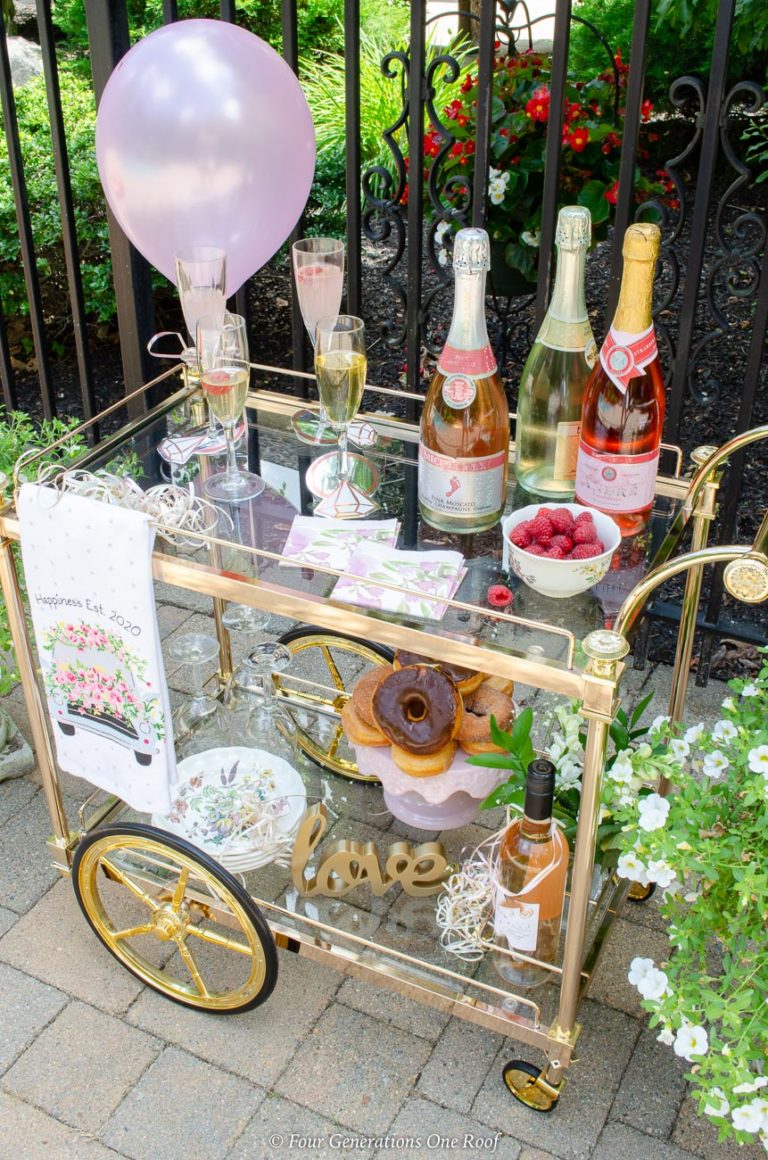bridal shower bar cart