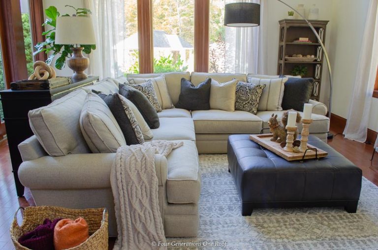How to arrange a living room with a sectional | Four Generations One Roof