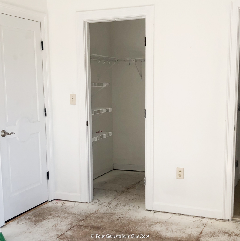 Replacing ugly wire closet shelving with wood shelving system