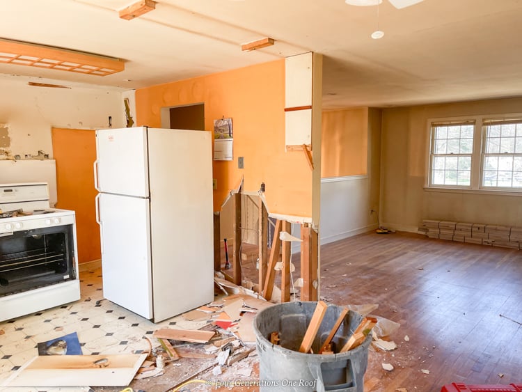 removing the kitchen wall between dining and living room split level