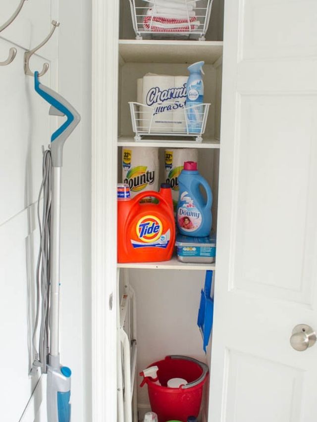 small deep bathroom closet pull out wire storage bins