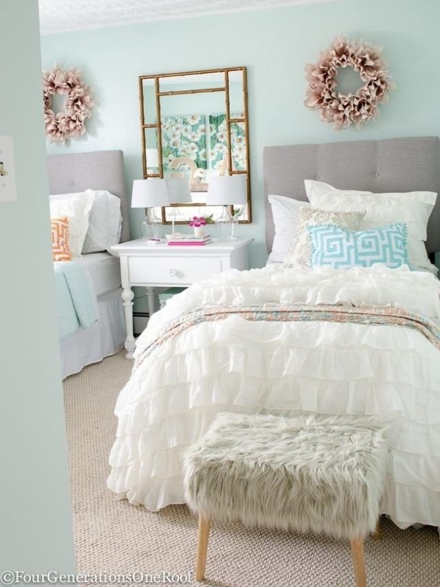 mint green teen girl dorm bedding bedroom makeover