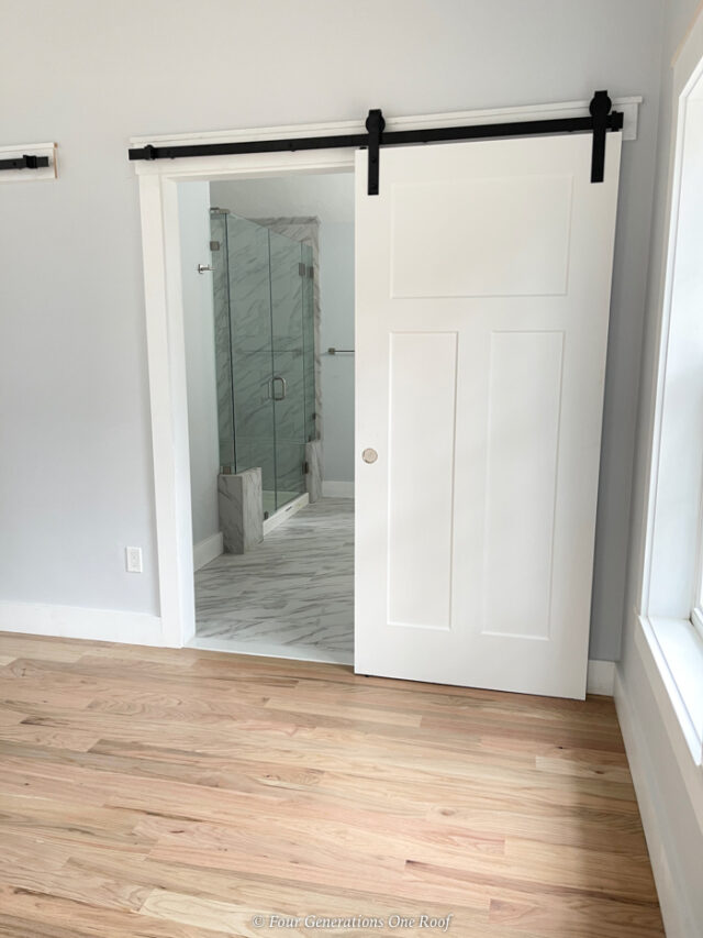 sliding barn door for bathroom privacy| Four Generations One Roof