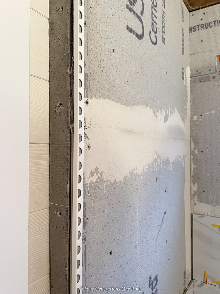 schlutter profile trim in a shower installation project