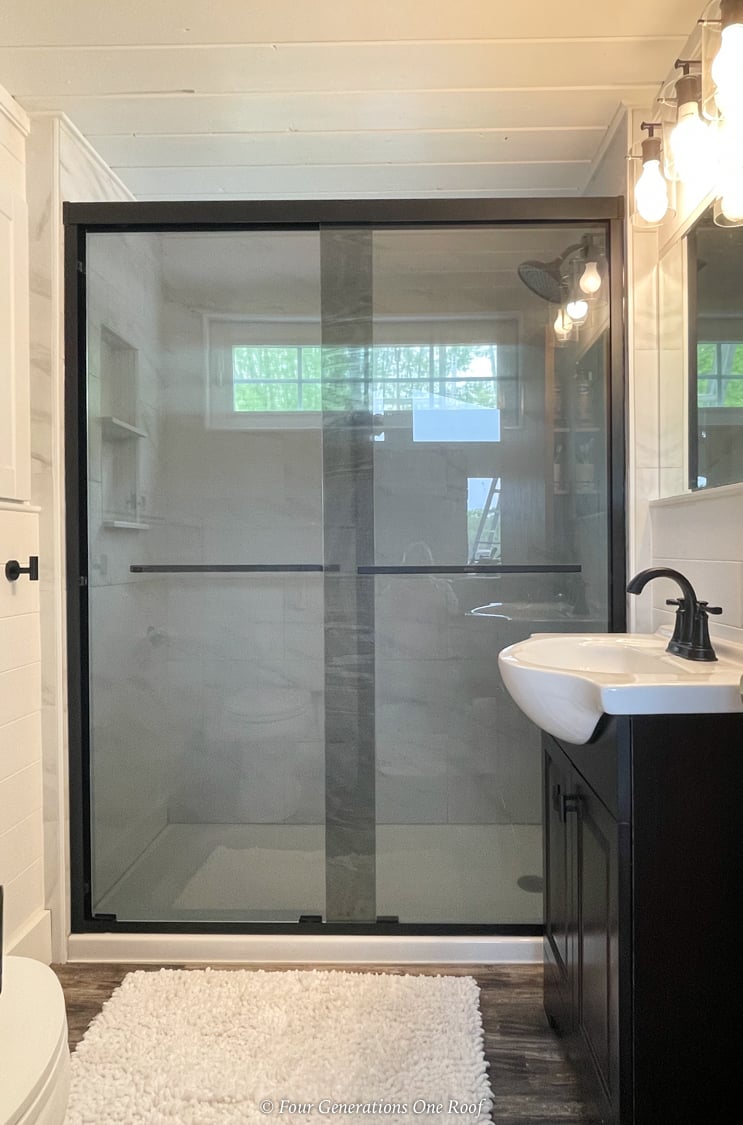 Small bathroom remodel on a budget | Four Generations One Roof