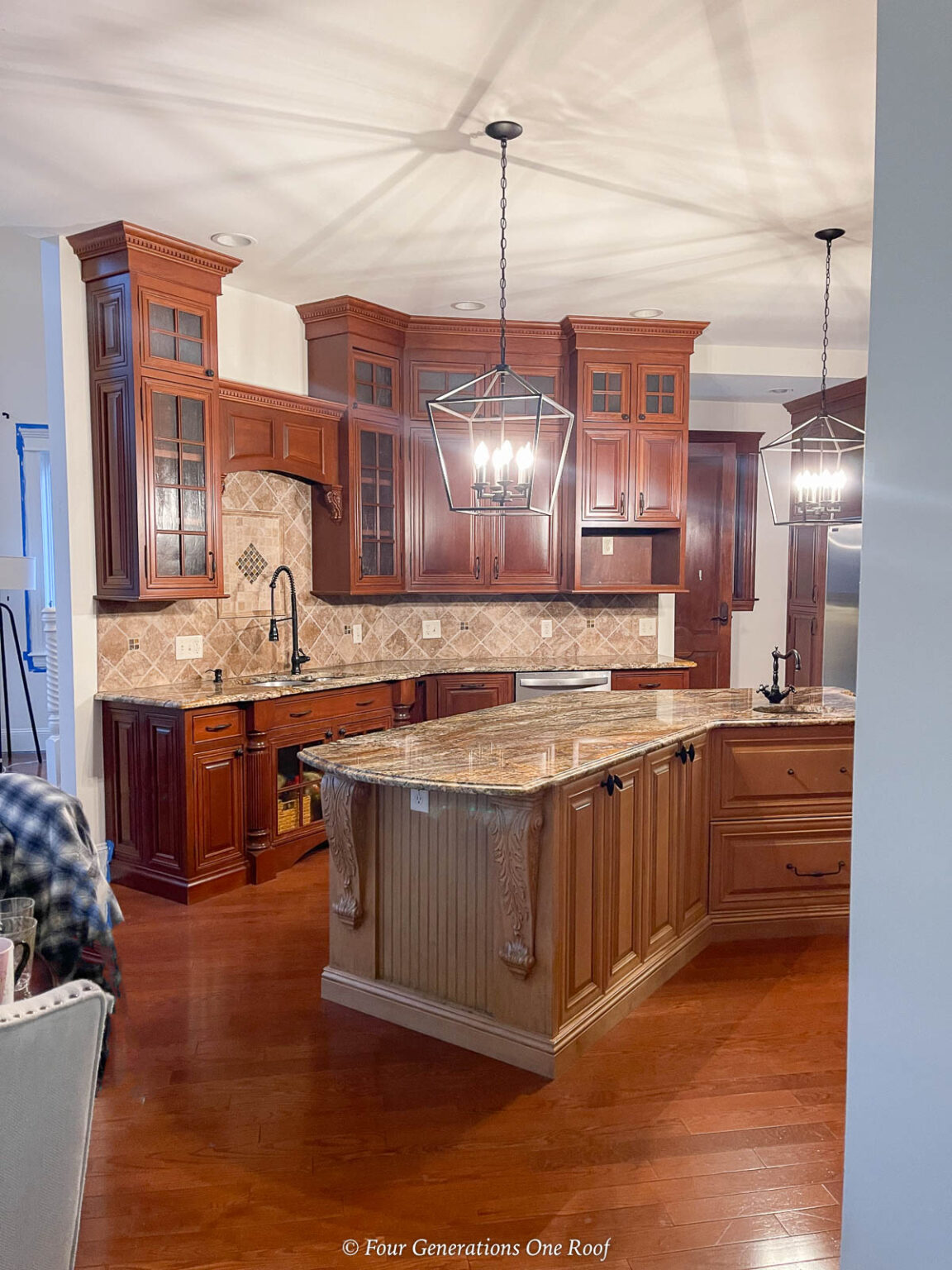 Picture of Grey Kitchen Cabinets With White Countertops