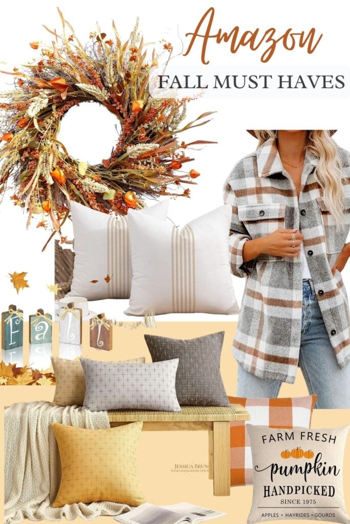 amazon fall home decor and plaid