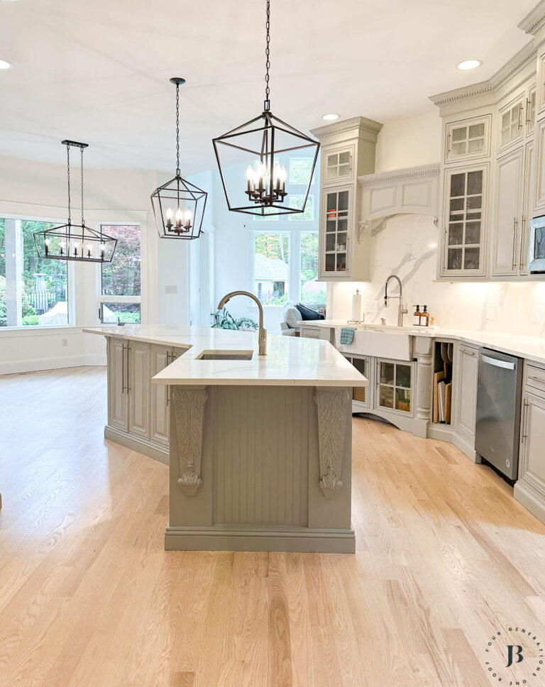 Grey Kitchen Cabinets With White Countertops