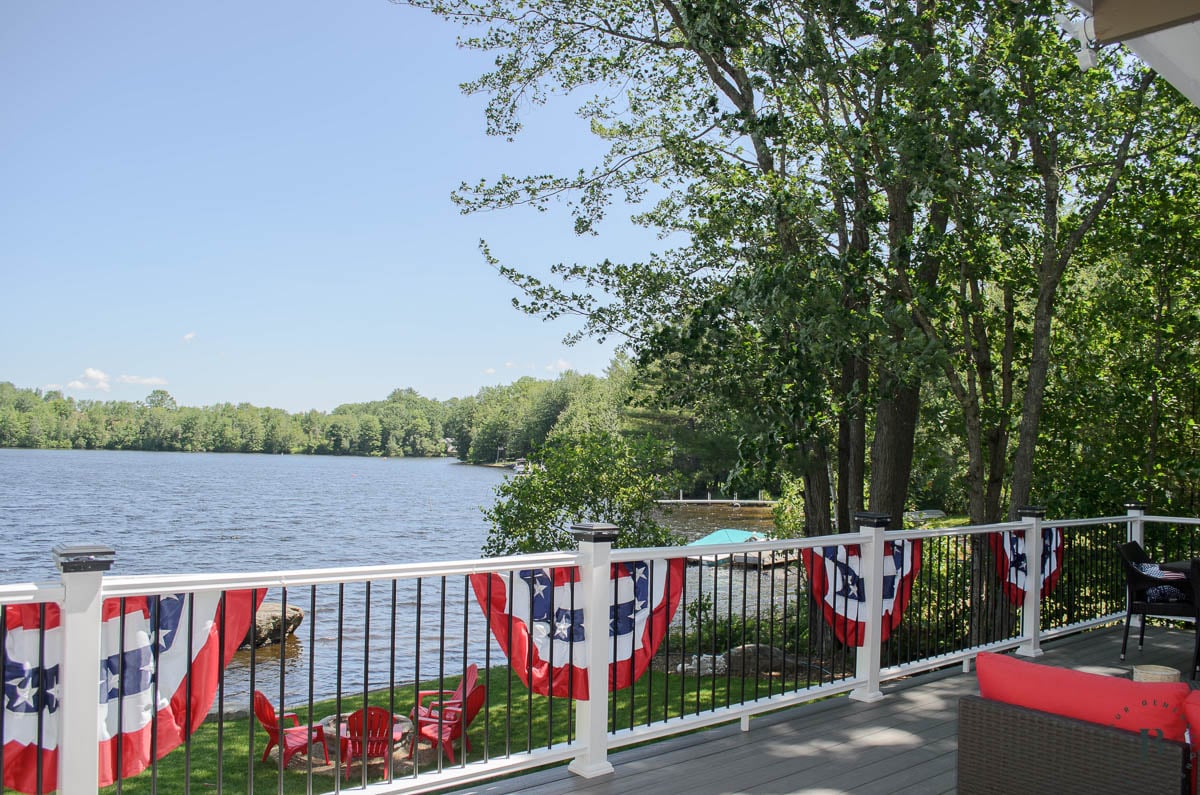 best lake house Airbnb vacation rental in New Hampshire with direct waterfront and private dock