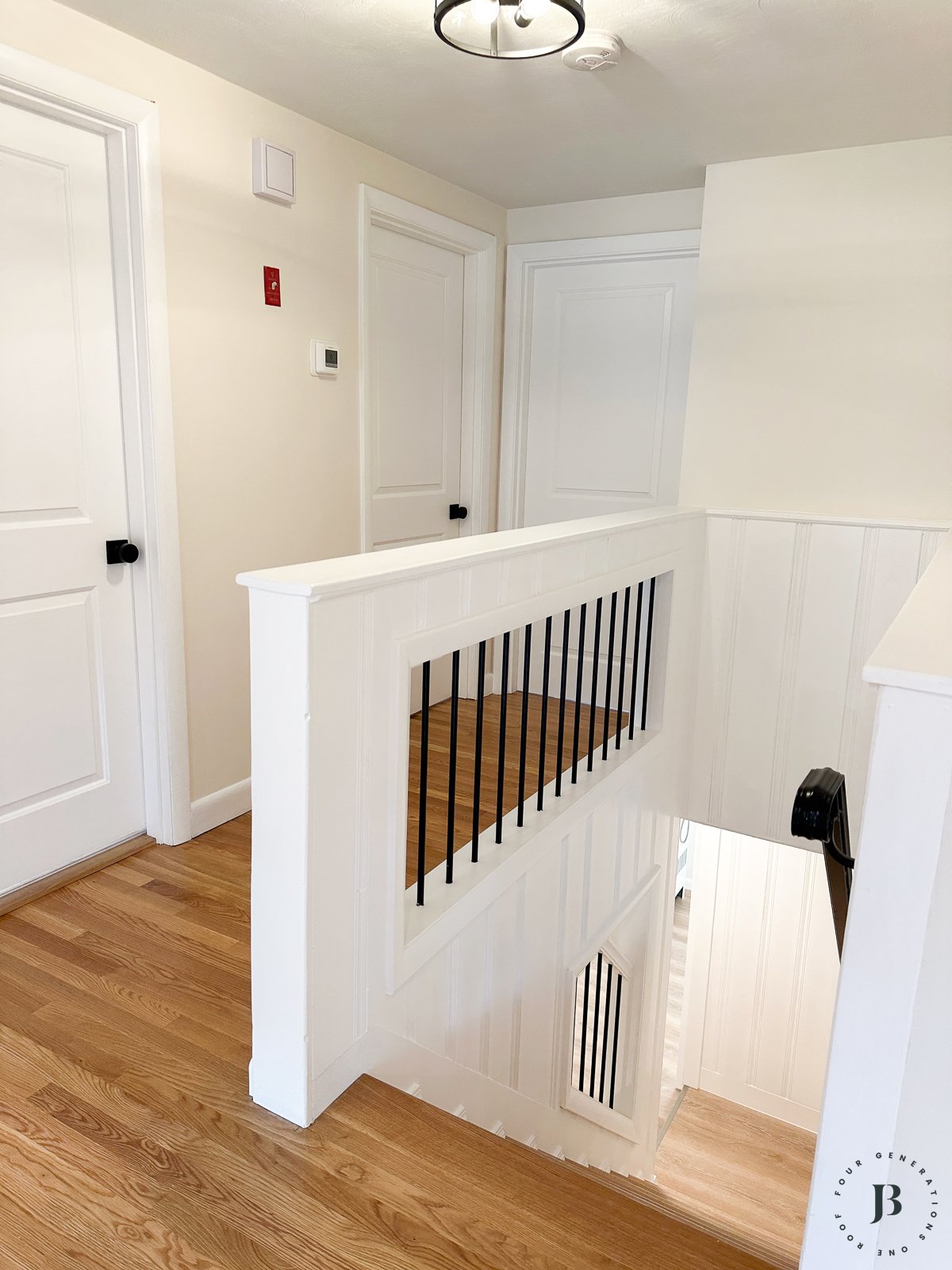ranch house makeover basement stairway 