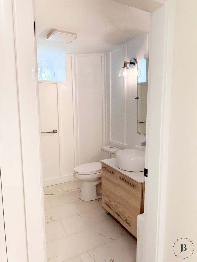 DIY board and batten bathroom Four Generations One Roof