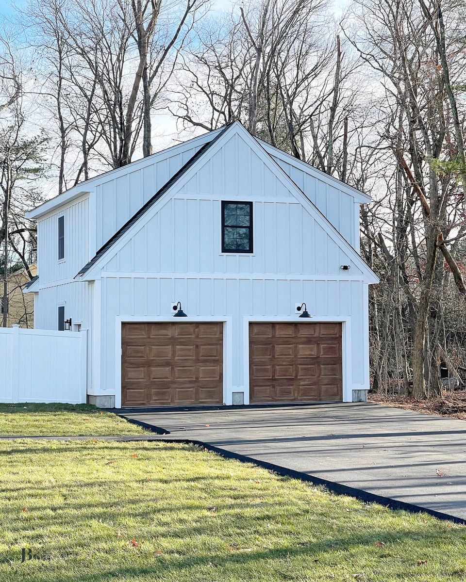 arge detached 2 car garage barn style with dormers