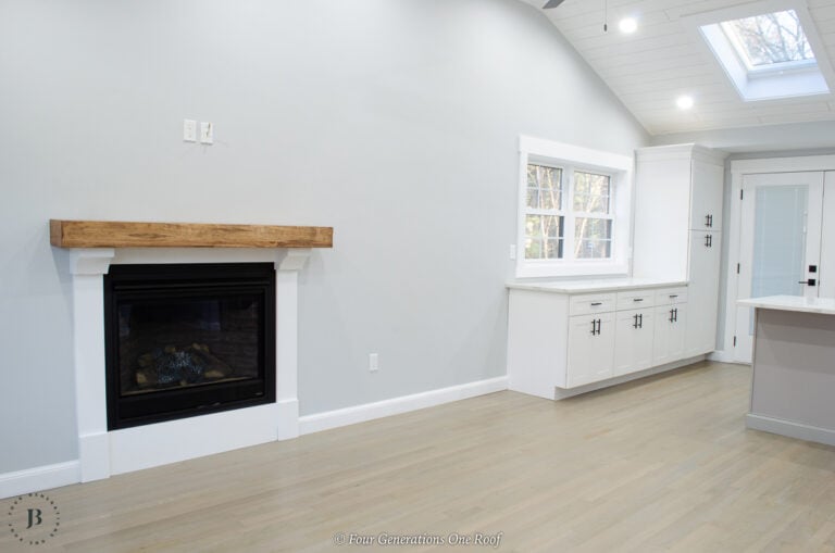 DIY Gas Fireplace TV Wall | Split Level Makeover Before & After (Exterior Wall Install)