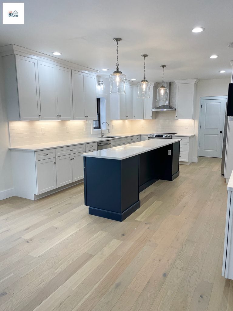 narrow kitchen island