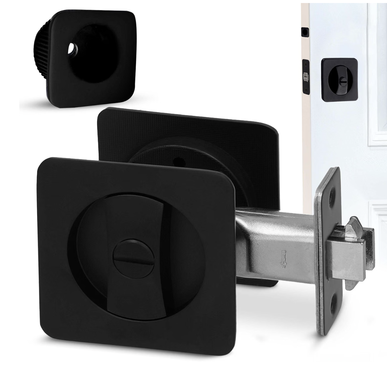 matte black pocket door pull
