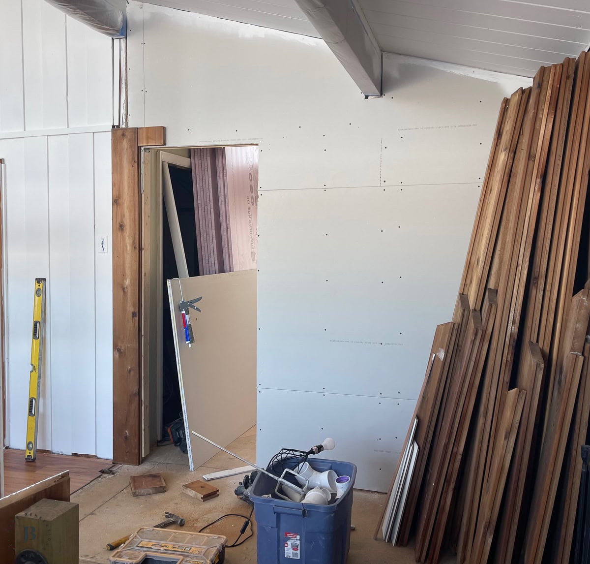 building a pocket door into a wall