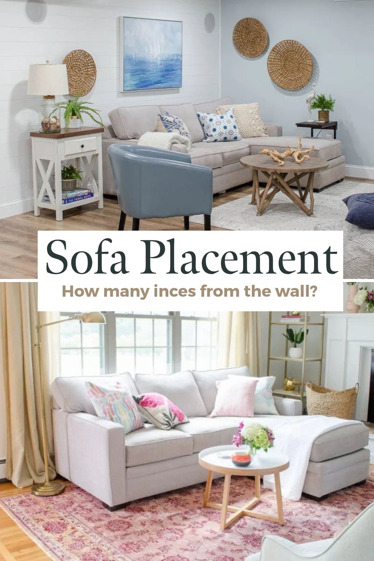 sofa about 8-10" off the wall
